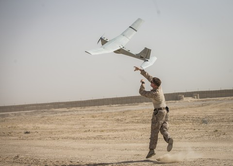 The Puma 3 All Environment (AE) unmanned aircraft system is rapidly deployable via hand-launch and can land in salt water, fresh water or on land. (U.S. Marine Corps photo by Cpl. Gabino Perez) Disclaimer: The appearance of U.S. Department of Defense (DoD) visual information does not imply or constitute DoD endorsement.