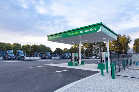 Clean Energy's new station in Groveport, OH will provide renewable natural gas, a fuel produced from organic waste, to Amazon trucks and other fleets. (Photo: Business Wire)