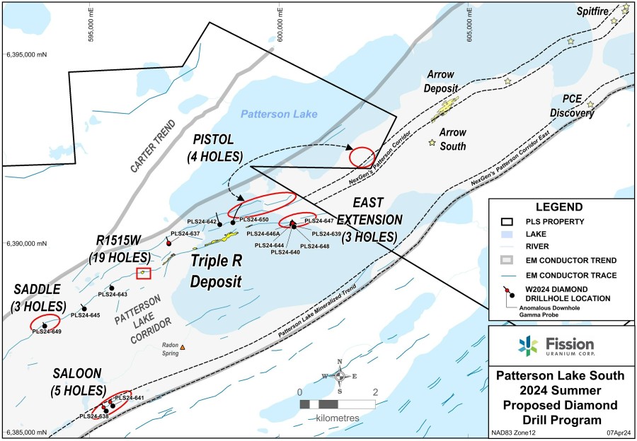 Patterson Lake South 2024 Summer Proposed Diamond Drill Program (CNW Group/Fission Uranium Corp.)