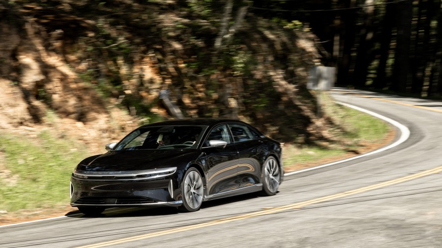 The 2024 Lucid Air Grand Touring is the world’s first and only fully electric vehicle with an EPA-estimated range of over 500 miles - 516 miles to be precise. For 2024, the cutting edge of EV technology gets even sharper, adopting technology advancements first seen in the Air Sapphire that deliver longer driving range in more conditions, faster charging, and an energy-saving heat pump.